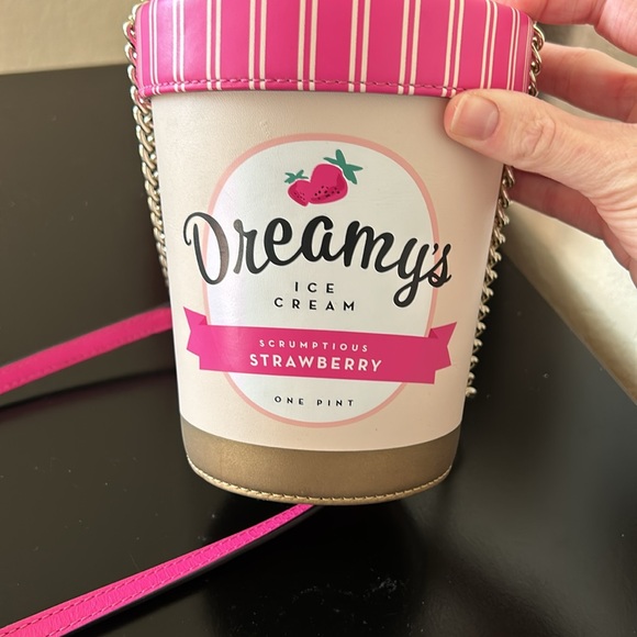 Kate Spade NWOT Flavor of the Month Strawberry Ice Cream Pint Crossbody - Picture 4 of 7